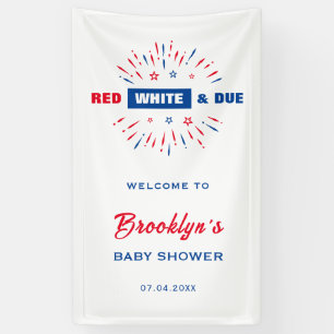 Rot weiß und ab 4. Juli Baby Dusche Empfang Banner