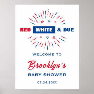 Rot weiß und ab 4. Juli Baby Dusche Empfang Poster