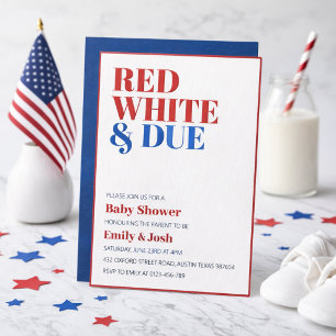 Rot Weiß und bald 4. Juli Baby Shower Einladung