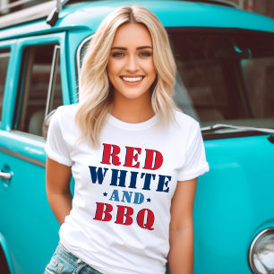 Rot Weiß und BBQ 4. Juli Zitat Tri-Blend Shirt