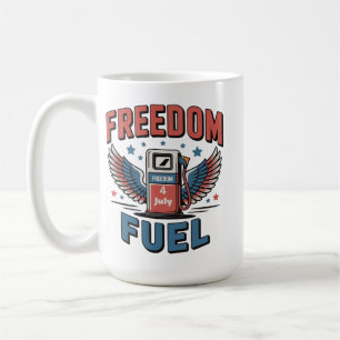 Rot Weiß und Betankt Patriotischer 4. Juli Kaffeetasse