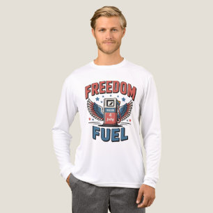 Rot Weiß und Betankt Patriotisches 4. Juli Tri-Blend Shirt