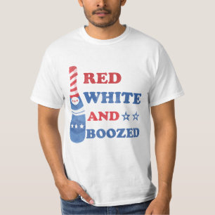 Rot Weiß Und Betrunken 4. Juli T-Shirt
