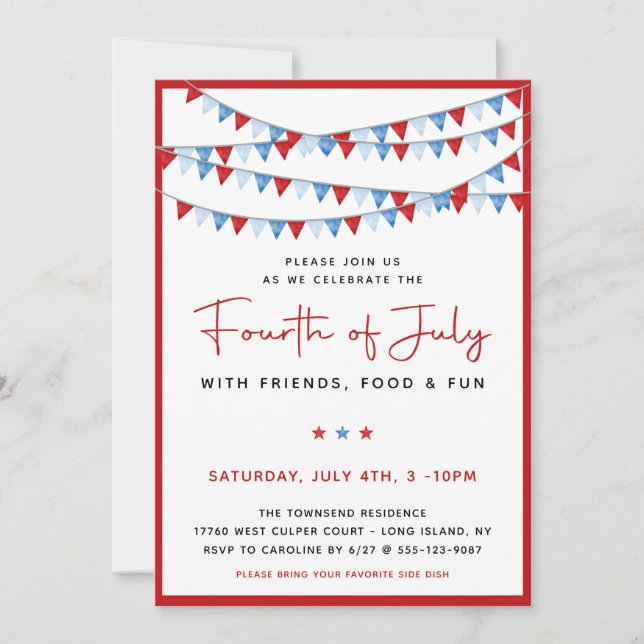 Rot, Weiß und Blau 4. Juli (Vorderseite)