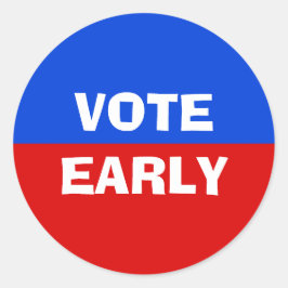 Rot-Weiß und Blau-Abstimmung Frühwahl Runder Aufkleber