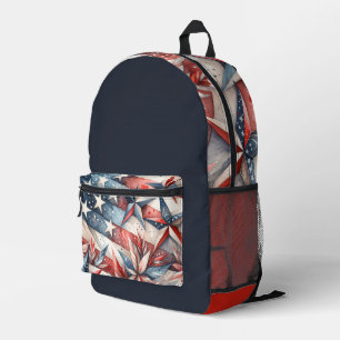 Rot weiß und Blau Bedruckter Rucksack