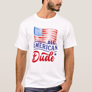 Rot-weiß und blau-blühend Alle amerikanischen Typ T-Shirt
