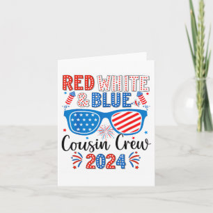 Rot Weiß Und Blau Cousin Crew 2024 4. Juli Am Karte