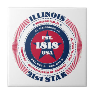 Rot, Weiß und Blau der Illinois Keramik Tile Fliese