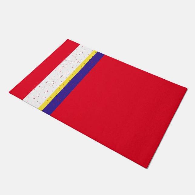 Rot, Weiß und Blau erschüttert Fußmatte (Schrägansicht)