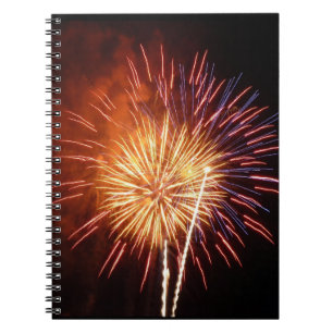 Rot, Weiß und Blau Feuerwerk I Patriotisch Notizblock
