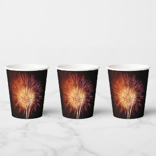 Rot, Weiß und Blau Feuerwerk I Patriotisch Pappbecher