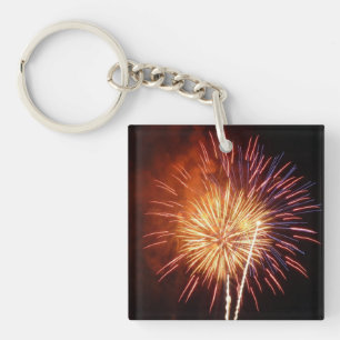 Rot, Weiß und Blau Feuerwerk I Patriotisch Schlüsselanhänger