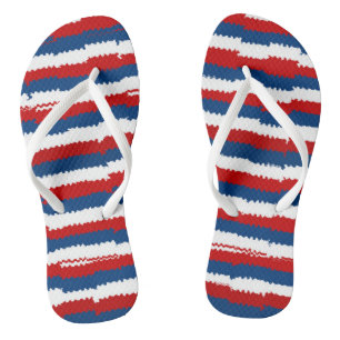 Rot, Weiß und Blau Flip Flops