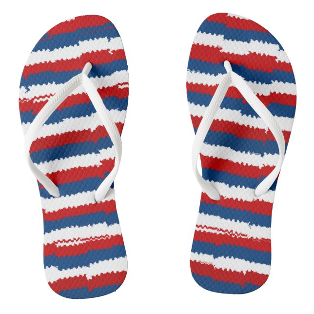 Rot, Weiß und Blau Flip Flops (Fußbett)