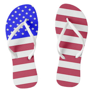 Rot, Weiß und Blau Flip Flops
