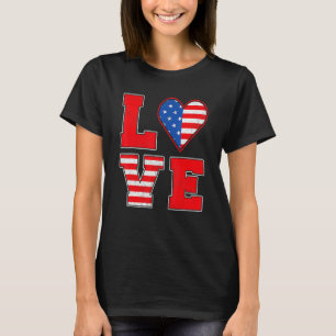 Rot weiß und blau für weibliche Liebe Amerikanisch T-Shirt