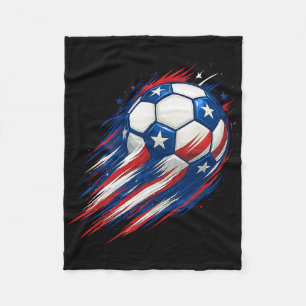 Rot Weiß Und Blau Fußball Ll Patriotisch 4. Juli Fleecedecke
