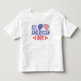 Rot, weiß und blau, ganz amerikanischer Junge Kleinkind T-shirt
