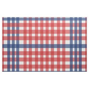 Rot, Weiß und Blau Gingham Kariert Stoff