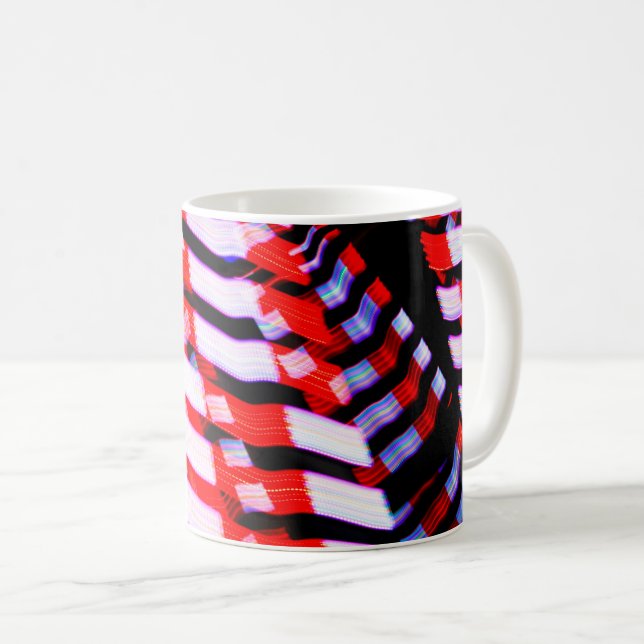Rot weiß und Blau Kaffeetasse (VorderseiteRechts)