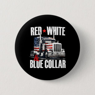 Rot Weiß Und Blau Kragen Patriotischer Trucker USA Button