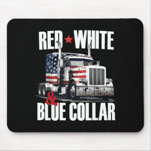 Rot Weiß Und Blau Kragen Patriotischer Trucker USA Mousepad