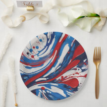 Rot weiß und blau lackierte Pour Swirl