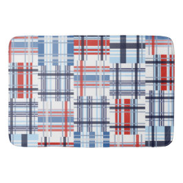 Rot, Weiß und Blau Madras Badematte