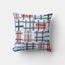 Rot, Weiß und Blau Madras Kissen