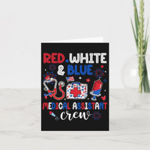 Rot Weiß Und Blau Medizinisches Sofort-Team Frohes Karte
