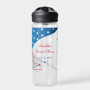 Rot Weiß und Blau Patriotische Hochzeitsdusche Trinkflasche