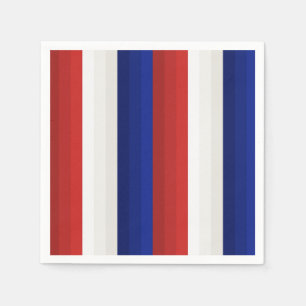 Rot Weiß und Blau Patriotischer Farbverlauf Streif Serviette
