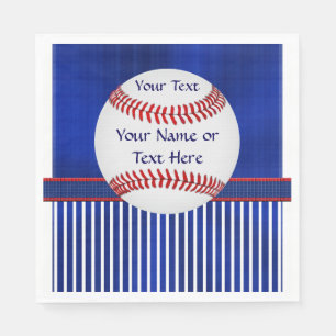 Rot, Weiß und Blau Personalisiert Baseball Napkins Serviette