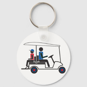 Rot, Weiß und Blau PTC GA Family Golf Cart Schlüsselanhänger