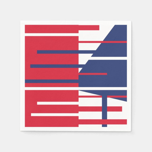 Rot, Weiß und Blau Serviette (Vorderseite)
