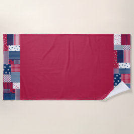 Rot, Weiß und Blau Strandtuch