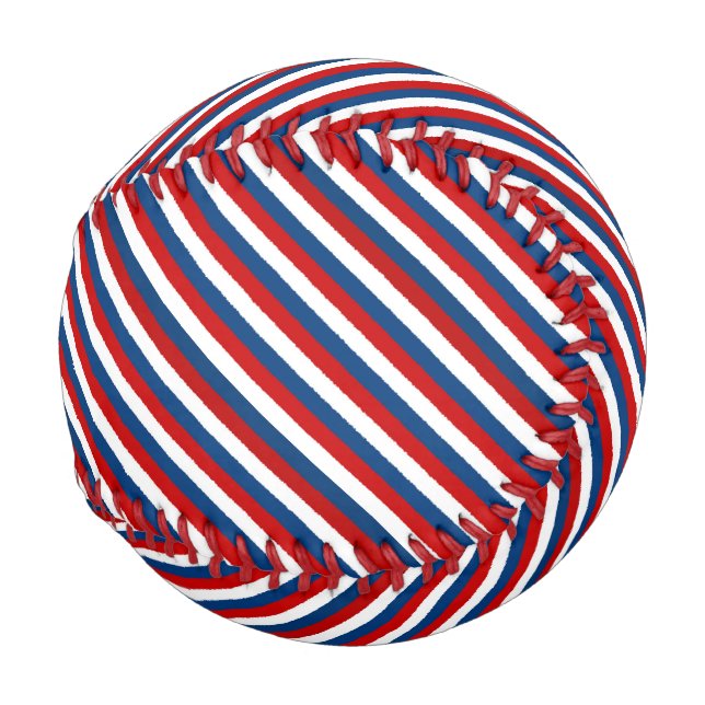 Rot, Weiß und Blau Streifen Baseball (Rückseite Links)