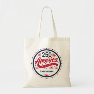 Rot Weiß und Blau USA Amerikas 250. Jubiläum Tragetasche