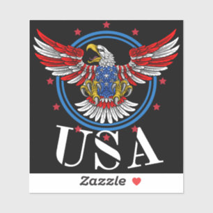 Rot Weiß und Blau Weißkopfseeadler USA Patriotisch Aufkleber
