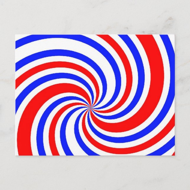 Rot, Weiß und Blau-Wirbel Postkarte (Vorderseite)