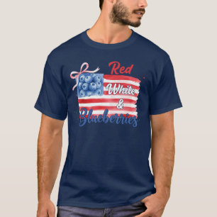 Rot Weiß und Blaubeeren Mädchen T-Shirt