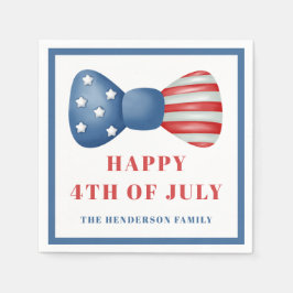 Rot, Weiß und Blauer Bow 4. Juli Serviette