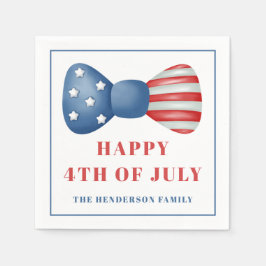 Rot, Weiß und Blauer Bow 4. Juli Serviette
