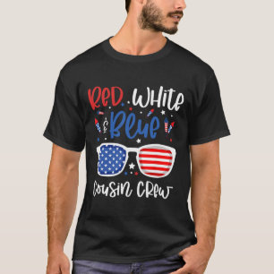 Rot-Weiß und Blauer Cousin Crew 4. Juli Kinder uns T-Shirt