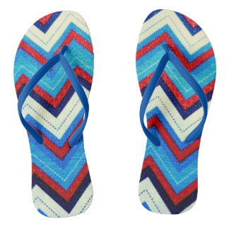 Rot-Weiß- und Blauer Flip-Flops Flip Flops