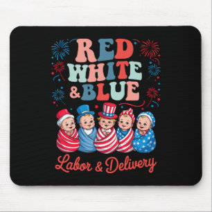 Rot-Weiß und Blauer Onkologie Krankenschwester Cre Mousepad
