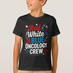 Rot-Weiß und Blauer Onkologie Krankenschwester Cre T-Shirt