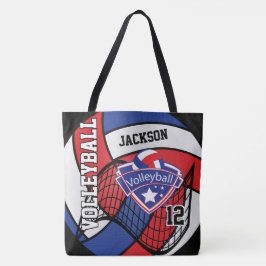 Rot, Weiß und Blauer Volleyball Tasche