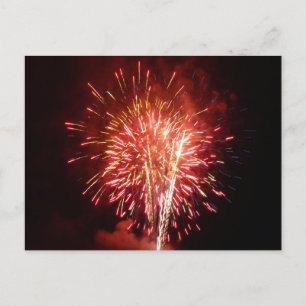 Rot, Weiß und Blaues Feuerwerk II Patriotisch Postkarte